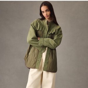 Anthropologie Quilted Ruffled Shacket